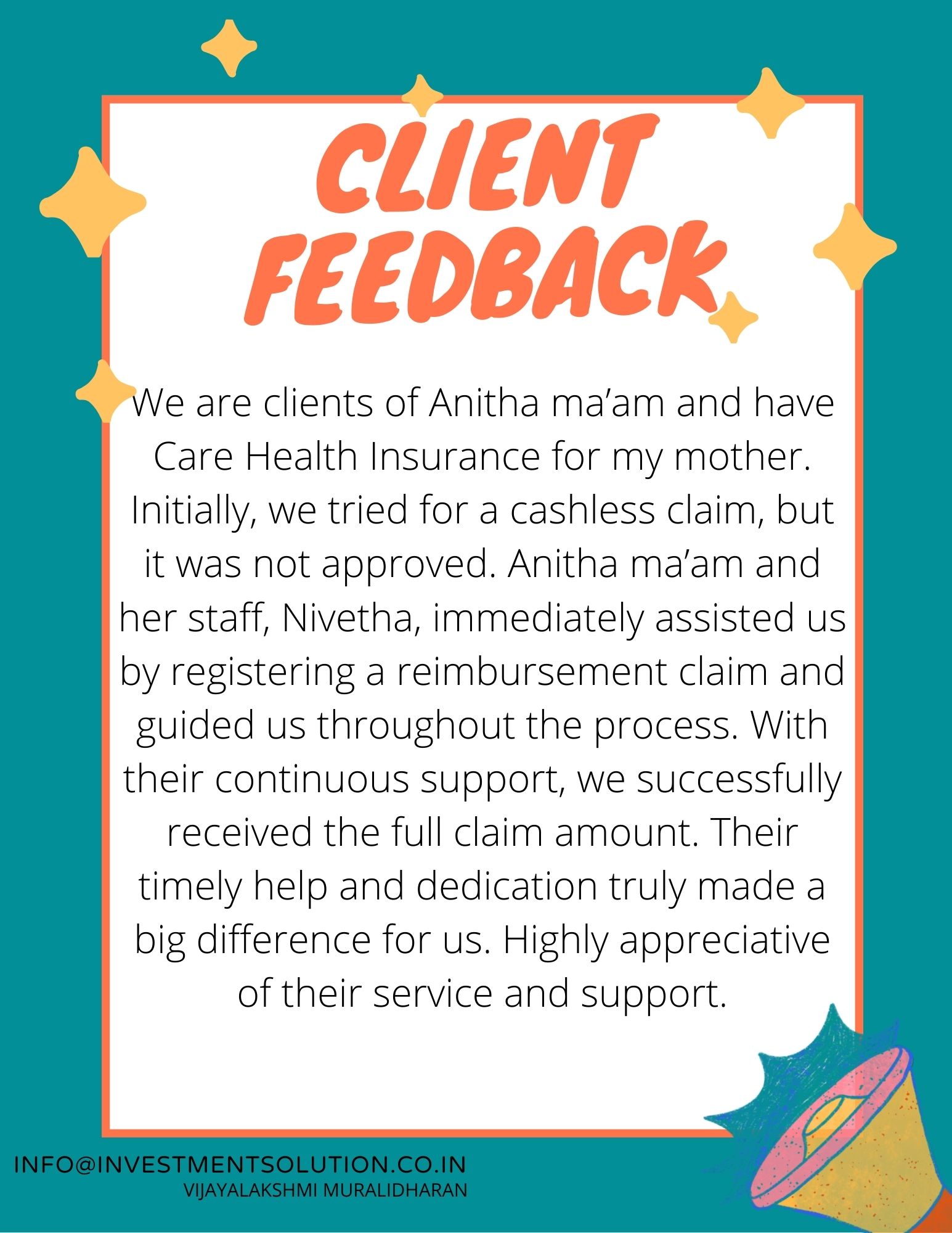 Mrs. Vijayalakshmi Muralidharan